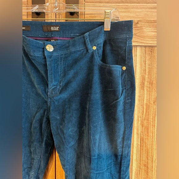 Blue Mid-Rise Corduroy Pants - Picture 2 of 4